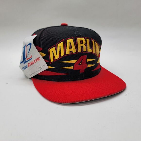 Vintage Sterling Marlin Logo Athletic Diamond Cut Snapback Hat #4 NOS NWT Nascar - Picture 4 of 11